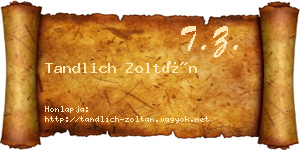 Tandlich Zoltán névjegykártya